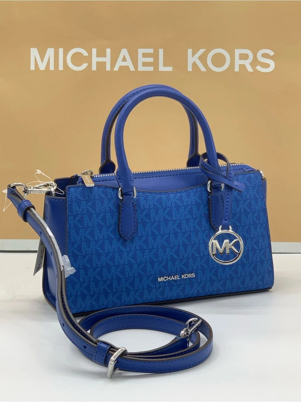 Michael kors ARDEN SMALL SIGNATURE LOGO MESSENGER BAG Galaxy Blue